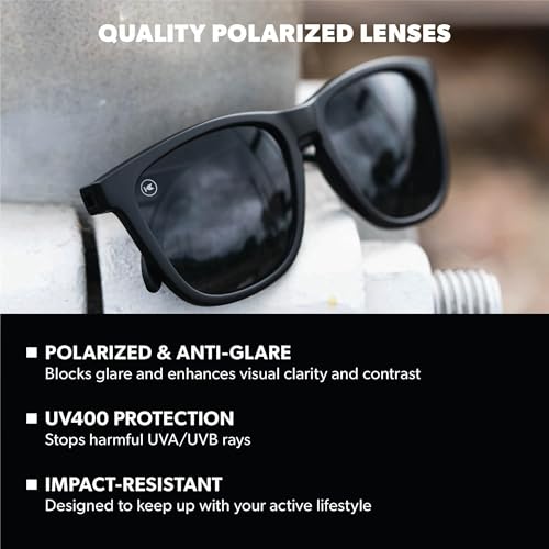 Knockaround Classics Polarized Sunglasses — Black Round, Smoke Lens — view 2