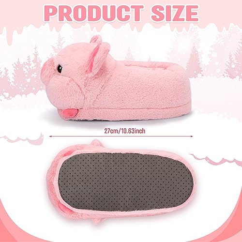 Suhine 2 Pair Women's Slippers 5.5-11 Size Cute Animal Slippers for Women Kawaii Halloween House for Winter Christmas(Pink, Pig and Hamster)2