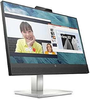 HP M24 Monitor, Kamera Internetowa, Ekran 24", Full HD Ips, 75 Hz, Czas Reakcji 5 ms, amd Freesync, HDmi 1.4, Usb-C, Srebrny, Czarny
