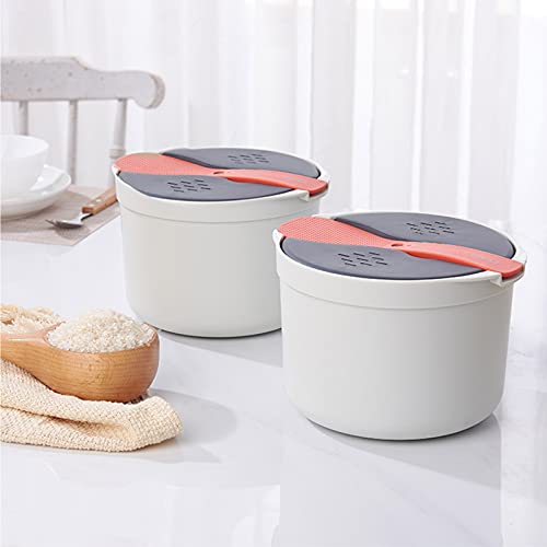 Panela de arroz para micro-ondas, 2 camadas, eficiente, múltiplas funções, fácil de usar para casa,