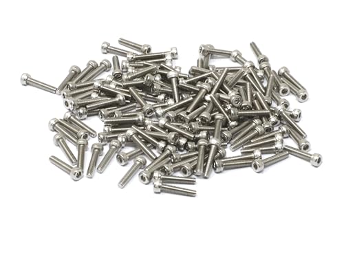 Image of iexcell 100 Pcs M2.5 x 12mm Thread Pitch 0.45 mm Stainless Steel 304 Hex Socket Head Cap Screws Bolts Kit