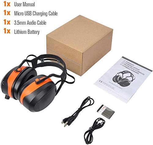 Gardtech Safety Earmuffs with Bluetooth, Ear Hearing Protection Radio Ear Muffs, Mowing Headphones, NRR 29dB Noise Cancelling Wireless Protection Earmuffs