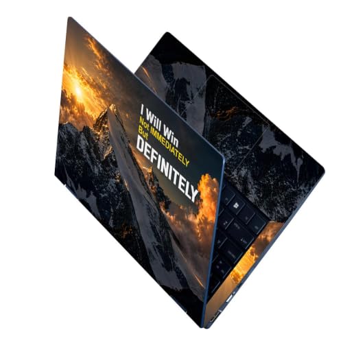 Image of Techfit Full Body UV Printed Laptop Skin Vinyl Sticker Decal 15.6 inch | Motivation Mountain Peak Win Definitely | Compatible for Dell HP Lenovo Acer Asus
