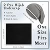 2 Pièces Turban Hijab Foulard Respirant Bonnet Musulman Extensible pour Femme (Noir, Gris) #1