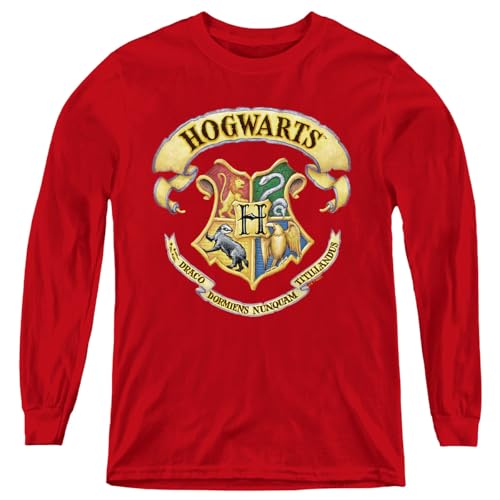 Harry Potter Rendered Hogwarts Crest Youth Long Sleeve T Shirt