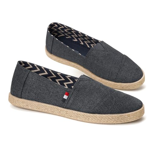 GLAMORA Alpargatas Hombre Esparto Náuticos Lona Sin Cordones Transpirables Antideslizantes Zapatos Verano Slip On Calzado Casual Ligero Cómodo Mocasín Tela Suela Yute Estilo Comodidad navy-43 GLAMORA Alpargatas Hombre Esparto Náuticos Lona Sin Cordones Transpirables Antideslizantes Zapatos Verano Slip On Calzado Casual Ligero Cómodo Mocasín Tela Suela Yute Estilo Comodidad navy-43