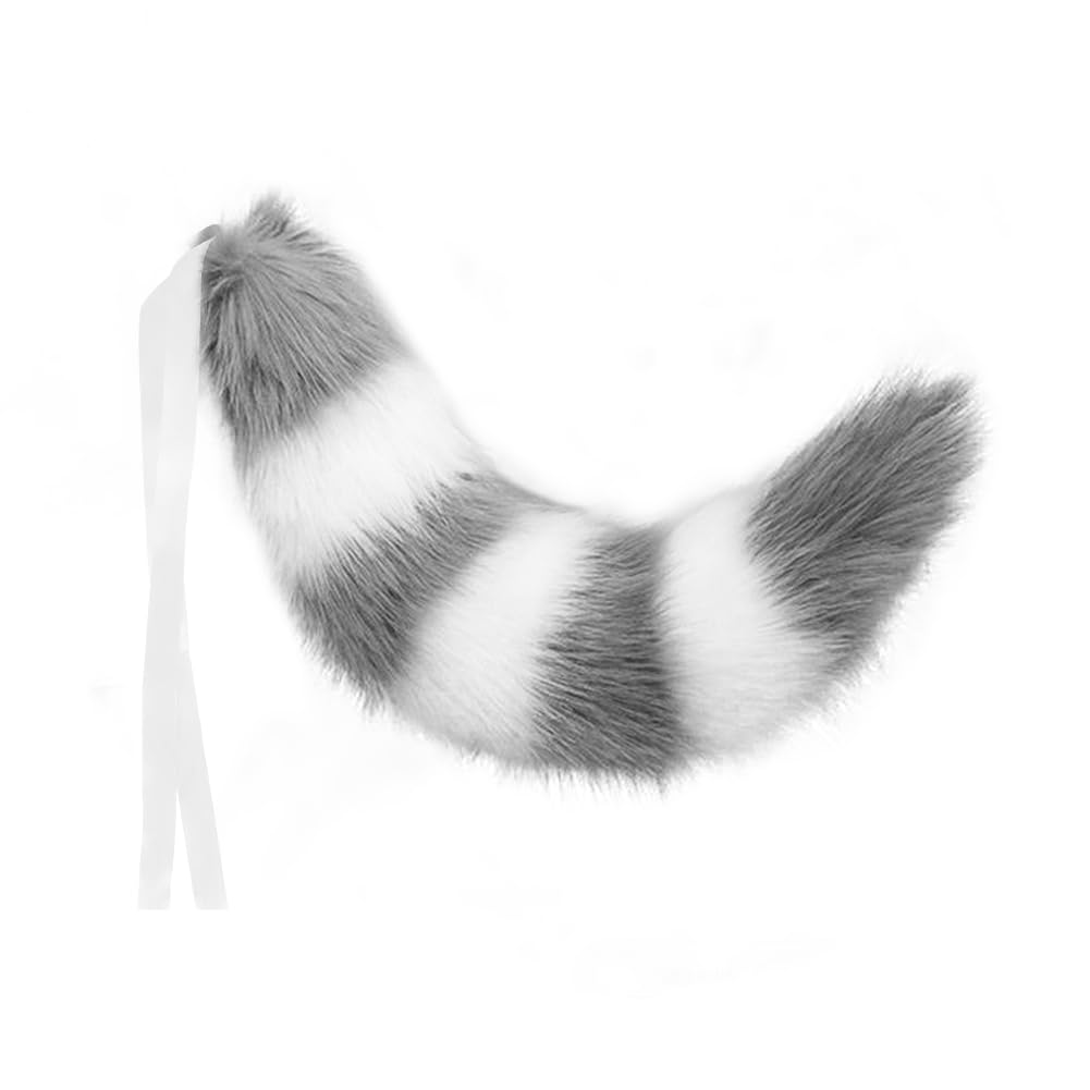 XINCHIA Faux Fur Fox Cat Ears Headband Tail Set Fluffy Wolf Fox Cosplay Costume Hair Hoop Long Tail Kit Animal Dress Up Fancy Dress Hairband Accessories Halloween Role Play Party Costume for Adults - Image 4