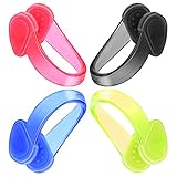 Yolev 4 Stück Silikon Nasenklammern Schwimmen Wasserdichte Nasenklammern Kinder Erwachsene Nasenzubehör für Anfänger beim Wassersporttraining