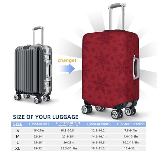 VOSERY Travel Luggage Cover - Christmas Red Snowflakes Washable Suitcase Covers Protector Fits 18-32 Inch Luggage4