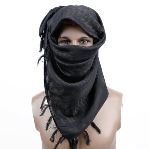 Bufanda árabe táctica de algodón negra para hombre en invierno 3