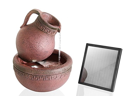 Preisvergleich Produktbild Primrose Solar-Gartenbrunnen mit Terrakotta-Effekt und LED-Beleuchtung 40cm