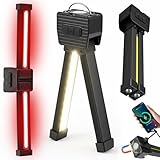 Gym Lamp, Portable Gym Lighting for Posing, Magnetic Work Light Rechargeable, 180°Rotate Foldable Camping Lamps with Hang Hook, Hiking Handheld LED Flashlight - Black
