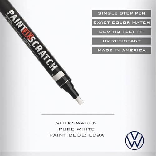 Image of Paint Scratch Fix Exact Touch Up Paint For Volkswagen Pure White LC9A, Car Paint Pen, Auto Marker For Scratches, Fixed Keyed Car And Stone Chips, Manufacturer Exact Color Code Match (VW - Pure White - LC9A)