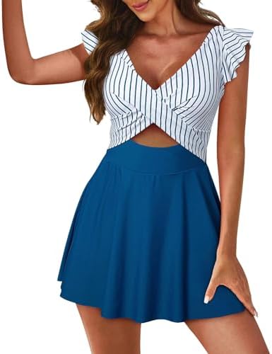 Kvsozwuty Women’s One Piece Swimsuits Tummy Control Cutout High Waisted Bathing Suit Swimdress Sexy Wrap Swimsuit Monokinis