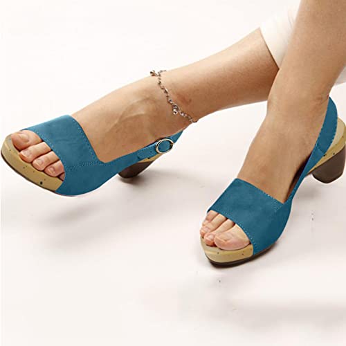 Black Sandals Women Dressy, Women's Walking Sandal Closed Toe Round Toe Hollowed Out Thick Sole Breathable Beach Sandals4