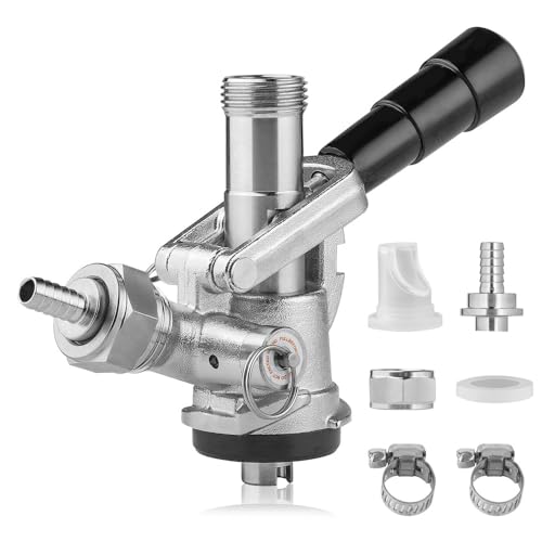 TMCRAFT Attacco a barile, sonda in acciaio inox, corpo in ottone, sistema S, giunto per rubinetto Sankey per tubo da 5/16 pollici, tubo di combustione del gas con valvola di ritegno, rondella di