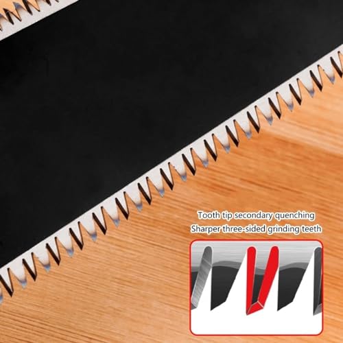 GYSRXS Dübelsäge Bündigsäge 11/17 TPI Zweischneidige Handsäge mit Buchenhenkel Japanische Säge Fein für Woodworking Tools PVC-Rohr Schneiden,15CM Sägeblatt(Schwarz)