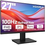 KOORUI 27 Inch PC Monitor Full HD (1920 x 1080) 100Hz with Built-in Speakers, HDMI, IPS Screen, Tilt, Eye-Care, VESA Wall Mount