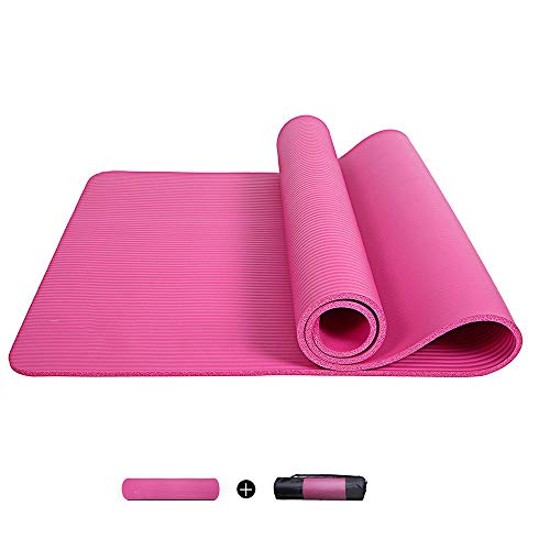 YAUUYA Yoga Mat Exercise Fitness Mat Yoga 10mm Extra Thick High Density Anti-Tear 185cmx80cm High Density Non-Slip Workout Ma for Yoga Anti - Tear, Sweat - Proof