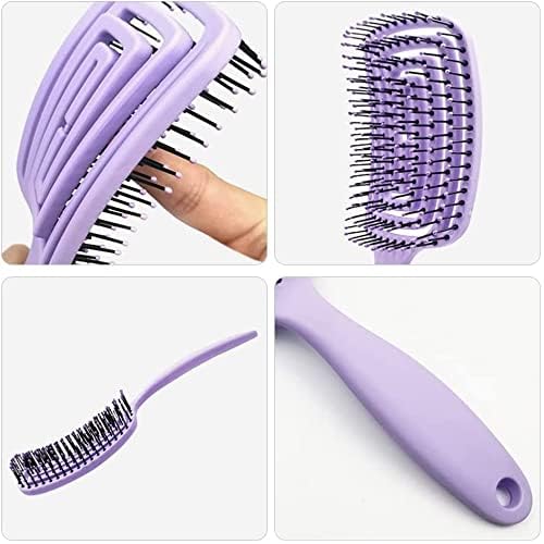 Image of 1 Pcs Ergonomic Curved Vented Hair Brush for Women Detangling Comb for Natural, Curly, Wet, Dry, Thick, Straight & Long Hair - Smooth Styling with Comfortable Grip & Easy to Clean Design