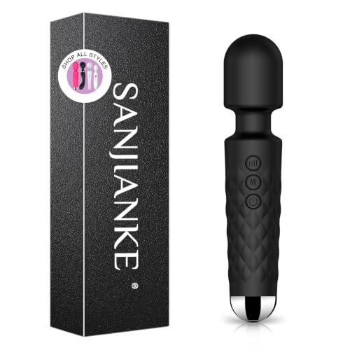 Image of Vibrator Wand,Adult Sex Toy Wand, G Spot Dildo, Clit Vibrator, Sex Vibrators,Clitoris Stimulation,with 8 Speeds & 20 Patterns,Fully Waterproof,Vibrating Wand for her Pleasure (Black)