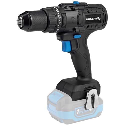 HÖGERT TECHNIK Bürstenloser Akku-Schlagbohrschrauber 18V, 100 Nm Drehmoment, 13 mm Bohrfutter, 23 Drehmomenteinstellungen, LED-Beleuchtung, ohne Akku, Metallgetriebe