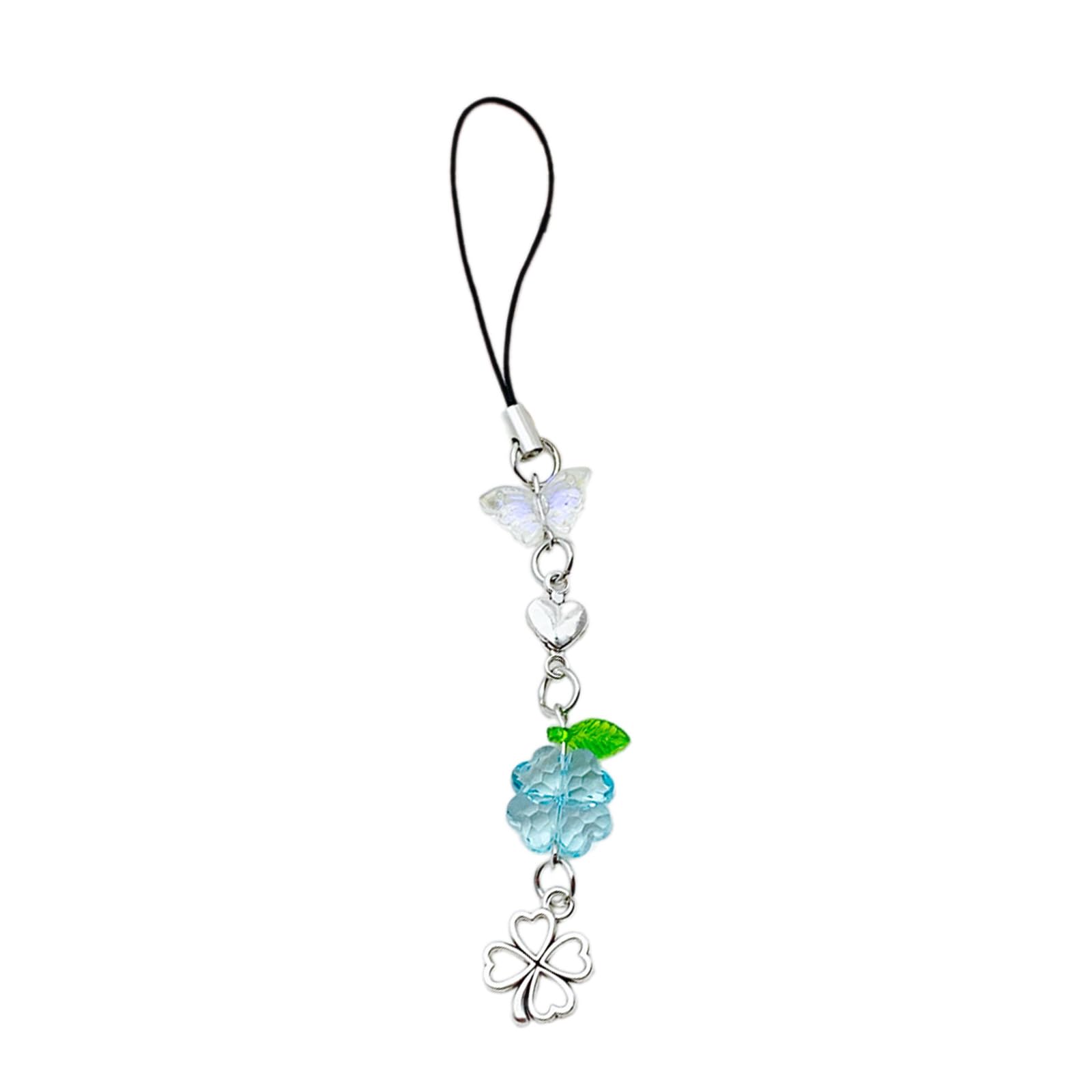 oringnat Heart Bag Charm Phone Lanyard Butterfly Phone Accessory Multifuntional Keychain Bag Pendant Perfect for Woman