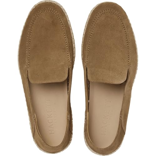 Hackett London Para Hombre. HMS21491 Alpargatas De Piel Altea Loafer MarróN (43), Plano, Ante, Ninguno, Casual - 4