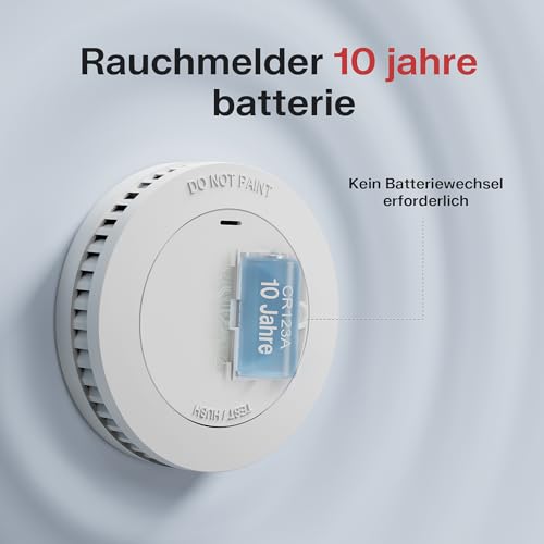 RUNIDUR Rauchmelder 10 Jahres Batterie Feuermelder TÜV Zertifiziert 5 Stück – Ansicht 2