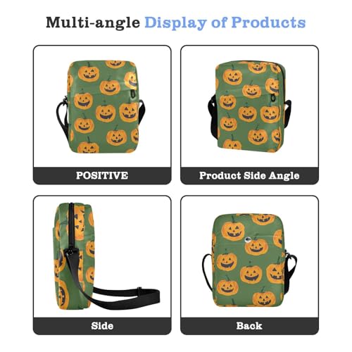 KLL Yellow Halloween Pumpkin small messenger bag for women Vegan Leather shoulder bag men Casual Woman Handbag Shoulder Strap4