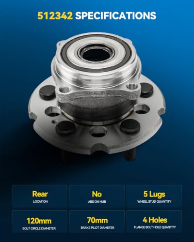 Image of PHILTOP 512342 x1 Rear Wheel Bearing Hub Assembly for Honda Pilot