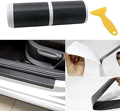 4 Pcs Door Entry Guards, Carbon Fiber Car Scuff Plate Door Sill 4D Sticker Panel Protector Accessories