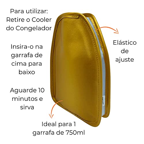 Cooler Térmico Bolsa Térmica Dourada com Gel Vinho Espumante