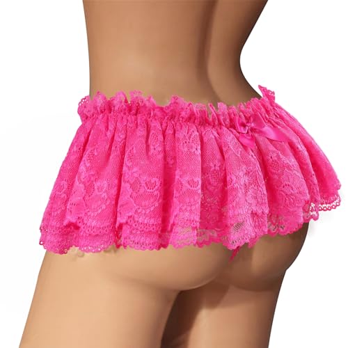 Littleforbig Unisex Hipster Briefs Sissy Lace Skirted Thong Panties Shaping Briefs for Crossdressers Transgender4