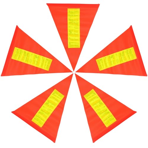 WOONEKY Reflective Bicycle Safety Flags PVC Warning 5 Pack for Boy Girl