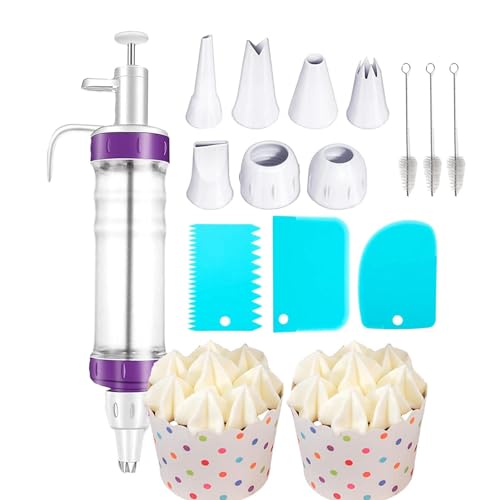 Juego de decoración de glaseado | Crema de crema de decoración de boquillas de hielo | Herramienta de glaseado para tartas para decoración de bricolaje con raspador de crema, alimentos para to