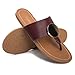 Supkicks Women's Flip Flops Comfortable Soft T-Strap Flat Sandals Casual Slip on Thong Fashion Slide Sandals Summer Beach Slippers(Burgundy 6)