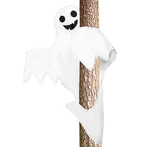 Halloween-Dekoration, Geister-Windsack-Flagge, biegbar, Baumwickel, hängende Geist für Baum, Säulen-Dekorationen, Geister-Party-Zubehör, Halloween-Dekoration im Freien Cover