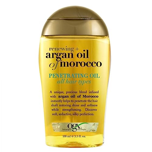 OGX Extra Strength Renewing + Argan Oil of Morocco Penetrating Hair Oil Treatment, Deep Moisturizing Serum for Dry, Damaged & Coarse Hair, Paraben-Free, Sulfated-Surfactants Free, 3.3 fl oz #1