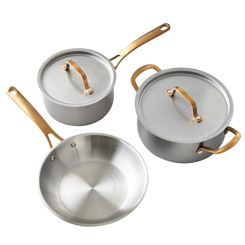 Marthastewart5piecestainlesssteelcookwaresetwithbrasshandles9738905  Urban Country Home Decor Martha stewart 5 piece stainless steel cookware set with brass handles 9738905  urban country home decor