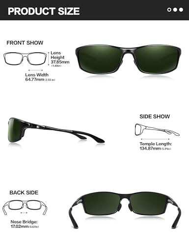 BIRCEN Polarized Mens Sunglasses: UV Protection Sports Shades for Men Women Sport Driving with Al-Mg Frame
