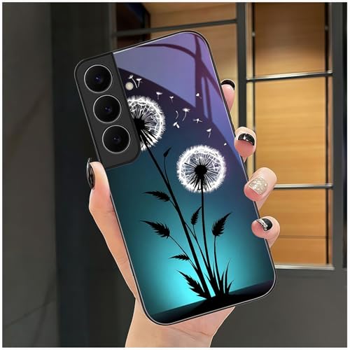 Aeronwen for Samsung Galaxy S25 Fe Case 6.7 inch Glowing Dandelion Pattern Glossy Smooth Hard Finish Case Dreamy Serene Style Nature Lovers Gift