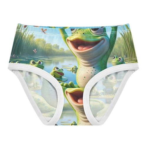 Funny Frogs Green Toddler Girls Underwear 2t Cotton Girl Panties Cute Florals Briefs Undies Kids