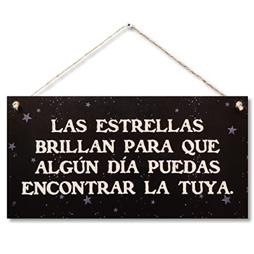 CARISPIBET Las Estrellas Brillan Carteles Decorativos Estilo Retro para el hogar Regalo Inspirador y motivador Adornos Colgantes 15 x 30 cm Cover