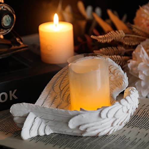 Aboofan Vintage Decor Couples Gifts Angels Wings Tealight Candle Holders Prayer Candle Holder Stand Memorial Gifts Angels Wings Christams Home Decor - White Vintage Decor Couples Gifts #TOP1
