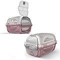 CAT CENTRE Pink Pet Cat Puppy Carrier Durable Portable Large Transporter 51 cm Kitten Carrying Case Flap Door Pet Safe Vet Travel Cage Box Ventilated Kennel Training Basket Sturdy Premium Quality