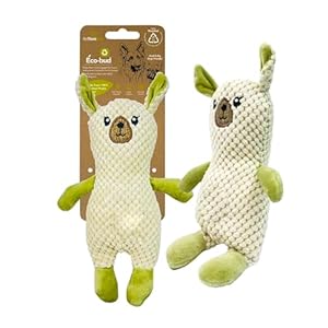 Eco-Bud Happy Pet Toy for Dogs, Densely Woven Squeaky Dog Toys with Built in Squeak, Long-Lasting and Durable Dog Toys, Recycled Plush Dog Squeaky Toys