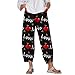 Yowablo Pantalons Femmes Loose Long High Casual Cotton Waist Print Pantalon Droit avec Poches Pantalon Short De Bain Cactus Jack