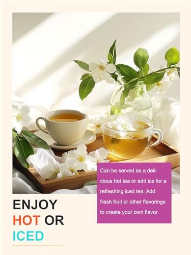 Image of TeeLux Decaf Jasmine Green Tea, Decaffeinated Jasmine Scented Green Tea Loose leaf, Pleasant Aroma & Smooth Taste, 16oz