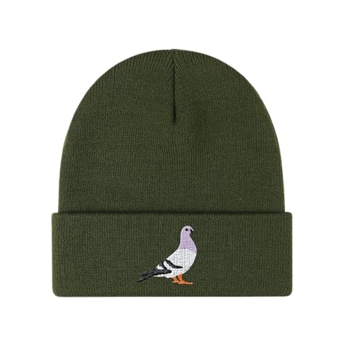 Bonnet brodé extensible chapeau d'hiver mixte léger style hip hop vert 1 pièce